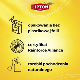 Herbata LIPTON czarna, Earl Grey Lemon, 92 torebki, Herbaty, Artykuły spożywcze