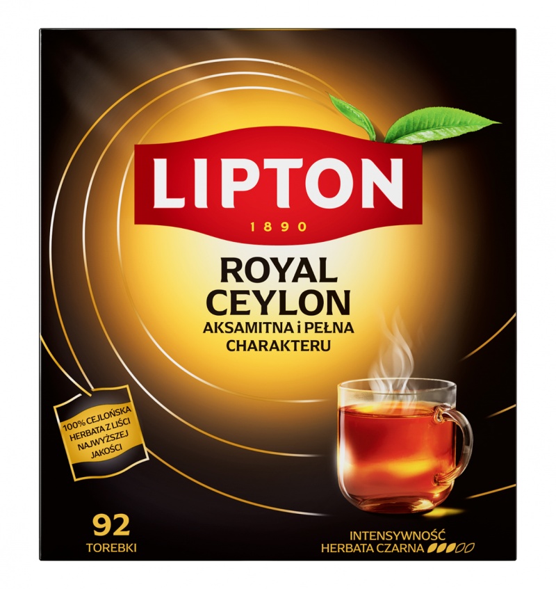 Herbata LIPTON czarna, Royal Ceylon, 92 torebki, Herbaty, Artykuły spożywcze