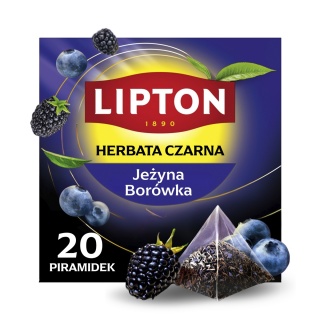Herbata LIPTON czarna, jeżyna i bor&oacute;wka, 20 piramidek, Herbaty, Artykuły spożywcze