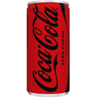 Coca-Cola Zero, puszka, 0,2l, kaucja, Napoje gazowane, Artykuły spożywcze