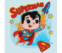Malowanie po numerach IDEYKA, 25x25 cm, Superman: Lot do gwiazd, 1 szt., Produkty kreatywne, Artykuły szkolne