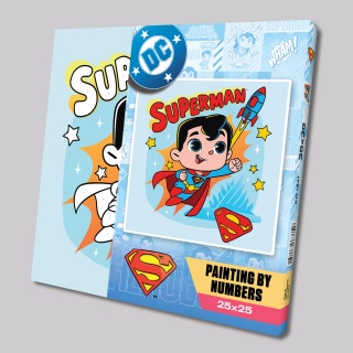 Malowanie po numerach IDEYKA, 25x25 cm, Superman: Lot do gwiazd, 1 szt., Produkty kreatywne, Artykuły szkolne