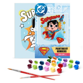 Malowanie po numerach IDEYKA, 25x25 cm, Superman: Lot do gwiazd, 1 szt., Produkty kreatywne, Artykuły szkolne