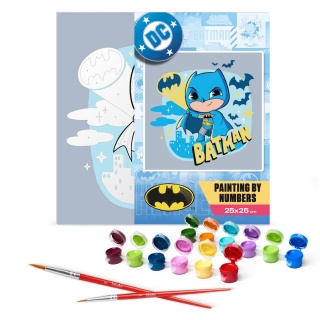 Malowanie po numerach IDEYKA, 25x25 cm, Batman: Bohater Ciemności, 1 szt., Produkty kreatywne, Artykuły szkolne