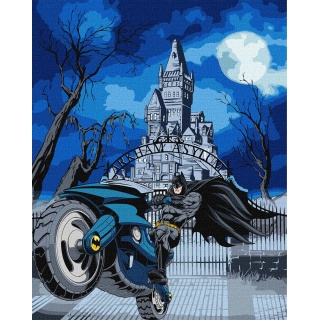Malowanie po numerach IDEYKA, 40x50 cm, metallic, Batman: Batcycle, 1 szt., Produkty kreatywne, Artykuły szkolne