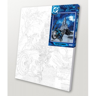 Malowanie po numerach IDEYKA, 40x50 cm, metallic, Batman: Batcycle, 1 szt., Produkty kreatywne, Artykuły szkolne