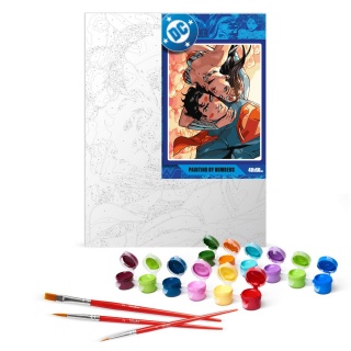 Malowanie po numerach IDEYKA, 40x50 cm, Wonder Woman: Uściski, 1 szt., Produkty kreatywne, Artykuły szkolne