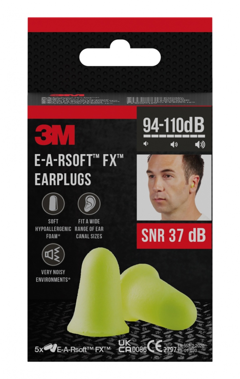 Earplugs 3M (EARFXC5), 5 pairs, yellow