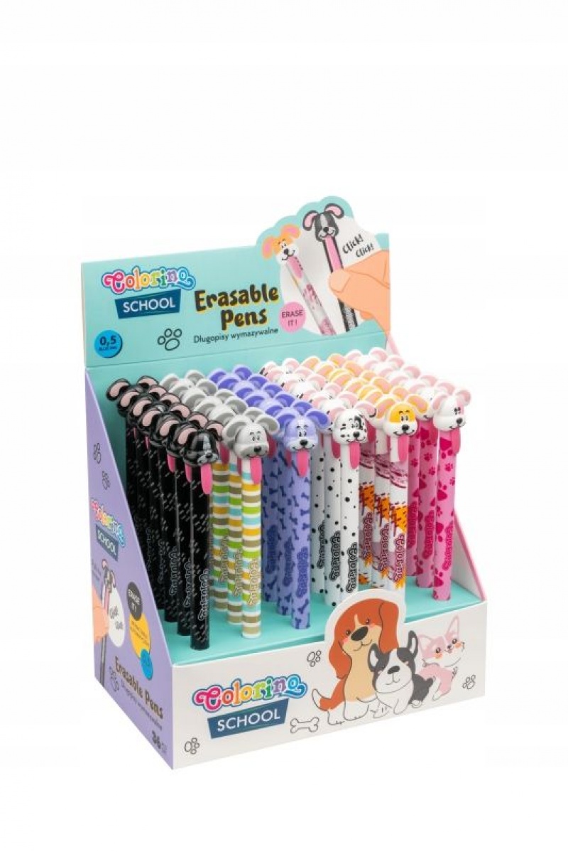 DŁUGOPIS WYMAZYWALNY AUTOMATYCZNY "DOGS", Długopisy automatyczne, Art. do pisania i korygowania