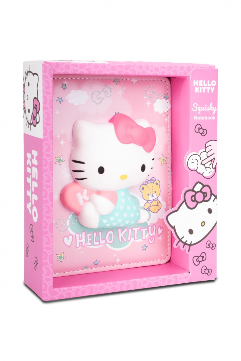NOTES B6 100K.SQUISHY 3D WZ&Oacute;R 1 PINK HELLO KITTY, Notesy szkolne, Zeszyty i bloki