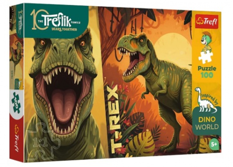 PUZZLE 100 - Inspired By Dino World - T-Rex" ..., 100 element&oacute;w, Puzzle