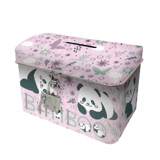 SKARBONKA Z KŁ&Oacute;DKĄ KUFEREK A PANDA 11, Skarbonki, Zabawki