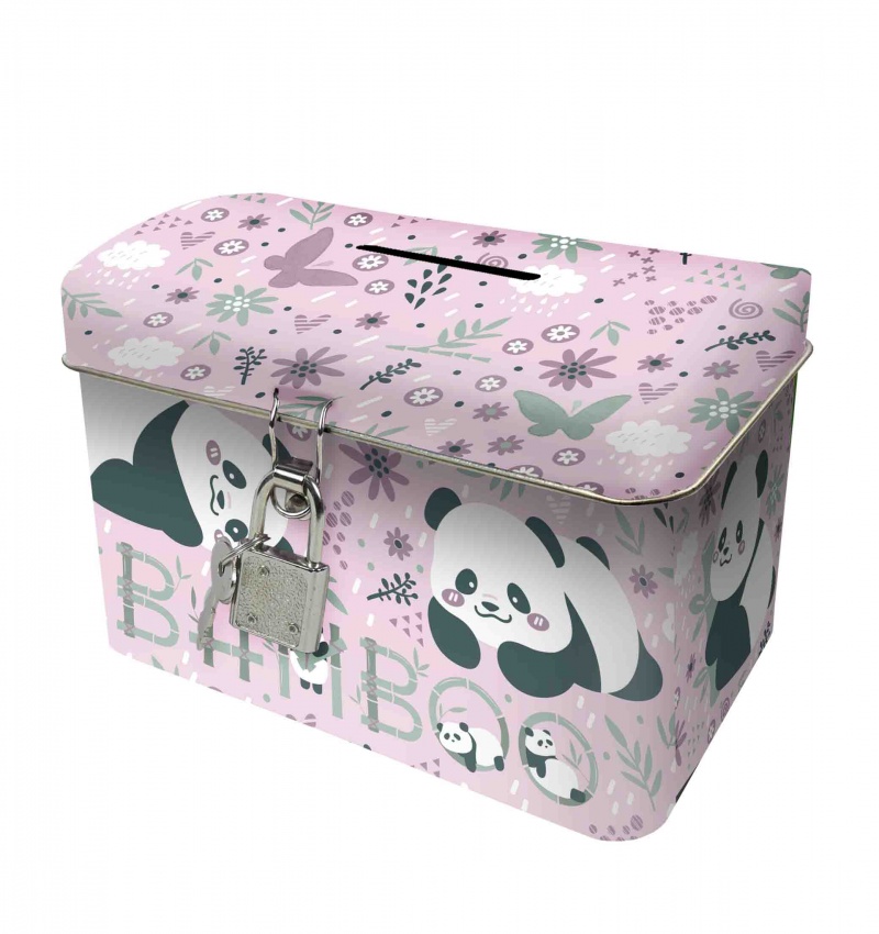 SKARBONKA Z KŁ&Oacute;DKĄ KUFEREK A PANDA 11, Skarbonki, Zabawki