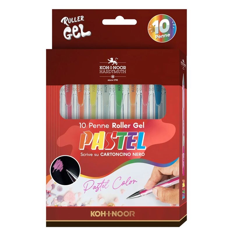 KIN DŁUGOPISY ŻELOWE KPL. 10 SZT. PASTEL NAGP-10P, Długopisy żelowe, Art. do pisania i korygowania