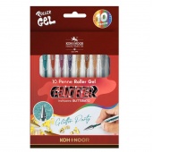 KIN DŁUGOPISY ŻELOWE KPL. 10 SZT. BROKAT NAGP-10S