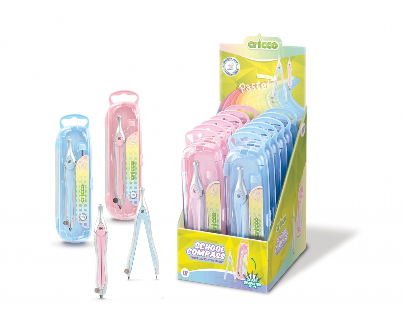 CYRKIEL SZKOLNY CRICCO Z GRAFITAMI PASTEL ETUI, Cyrkle, Art. kreślarskie