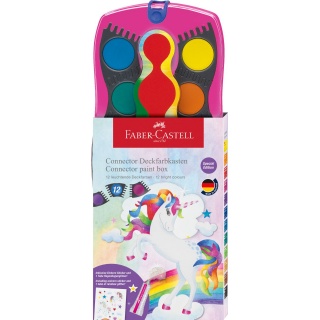 FARBY SZKOLNE CONNECTOR UNICORN 12 KOL.+BROKAT, Farby, Plastyka