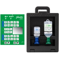 Zestaw do płukania oka PLUM iBox 2, z płynami 0,9% 500ml + 4,9% 200ml, czarny