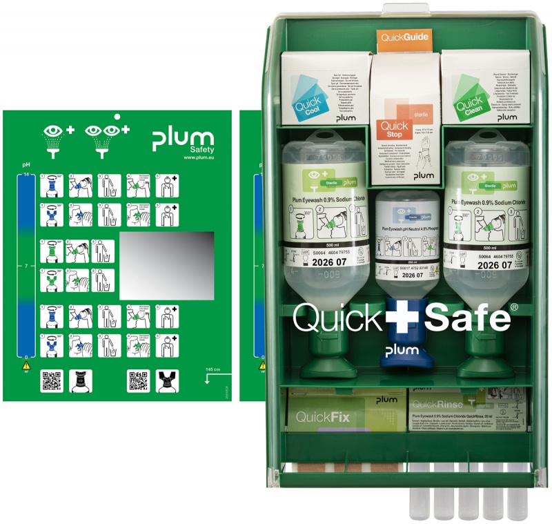 Wall-mounted first aid kit PLUM QuickSafe Complete, with equipment