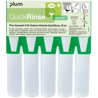 Ampułki do płukania oczu PLUM QuickRinse, 5x20ml, Apteczki, Ochrona indywidualna