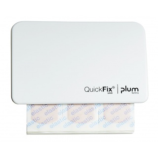 Dozownik PLUM QuickFix Uno, z wkładem plastr&oacute;w elastycznych 45 szt., biały, Apteczki, Ochrona indywidualna