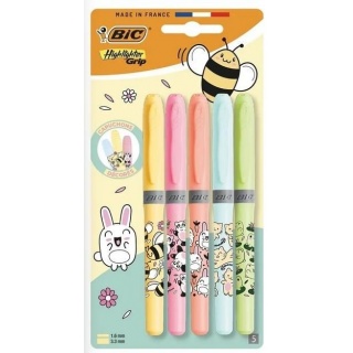 ZAKR. HL GRIP KAWAI PASTEL BL5szt, Zakreślacze, Art. do pisania i korygowania