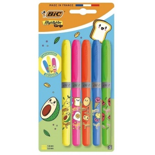 ZAKR. HL GRIP KAWAI NEON BL5szt, Zakreślacze, Art. do pisania i korygowania