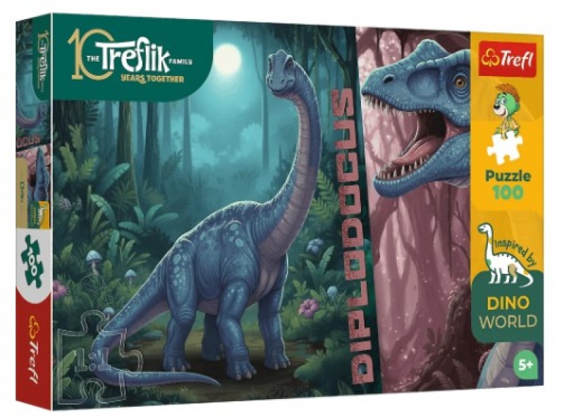 Puzzle - "100" Inspired By Dino World, 100 element&oacute;w, Puzzle