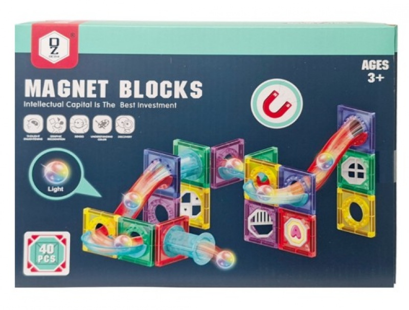 Klocki magnetyczne tor z piłkami 0434, Klocki, Zabawki
