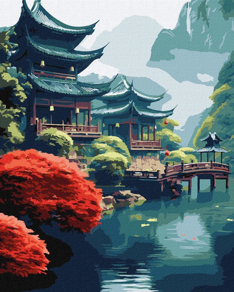 ZESTAW DO MAL.PO NUM. PORANEK W G&Oacute;RACH 40X50, Zestawy kreatywne, Art. kreatywne