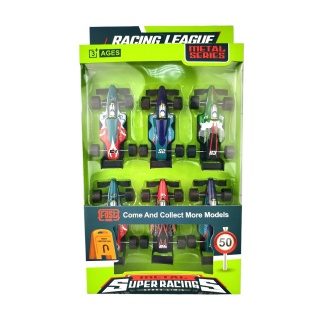 SAMOCHODY FORMUŁY ZESTAW 6 SZT. PUDEŁKO, Pojazdy, Zabawki