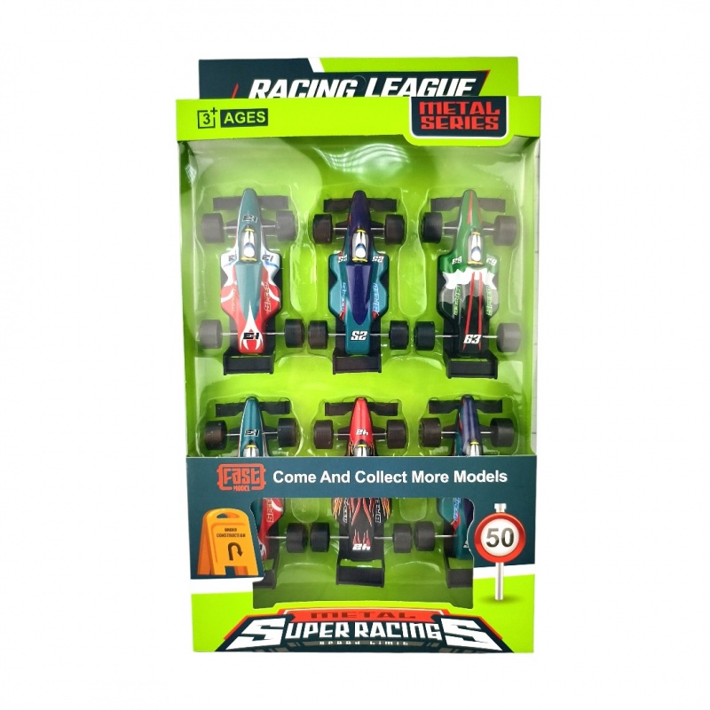 SAMOCHODY FORMUŁY ZESTAW 6 SZT. PUDEŁKO, Pojazdy, Zabawki