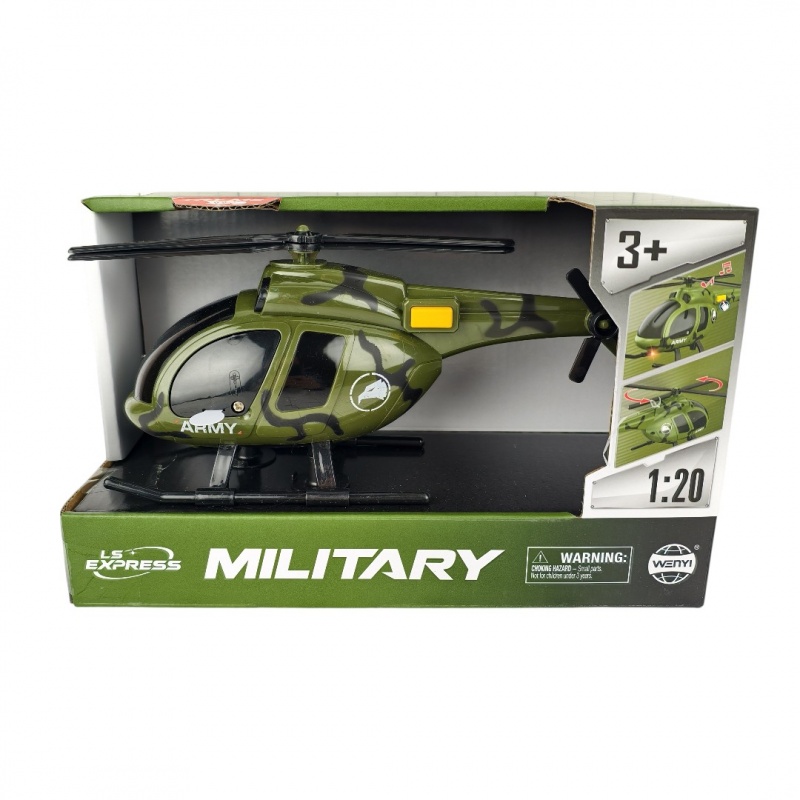 HELIKOPTER WOJSKOWY ŚW./DŹW. W PUDEŁKU, Pojazdy, Zabawki