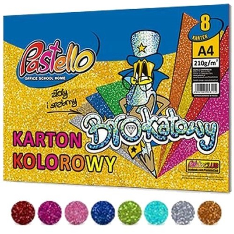KARTON BROKAT A4 210g.MIX 8 KOL., Brystole, kartony, Papier