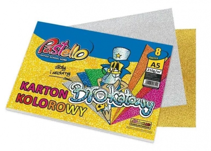 KARTON BROKAT A5 210g.MIX 8 KOL., Brystole, kartony, Papier