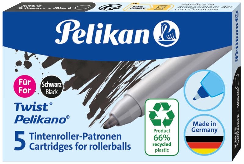 NABOJE DO PI&Oacute;RA KULKOWEGO CZARNE 5szt., Wkłady, naboje, atramenty, Art. do pisania i korygowania