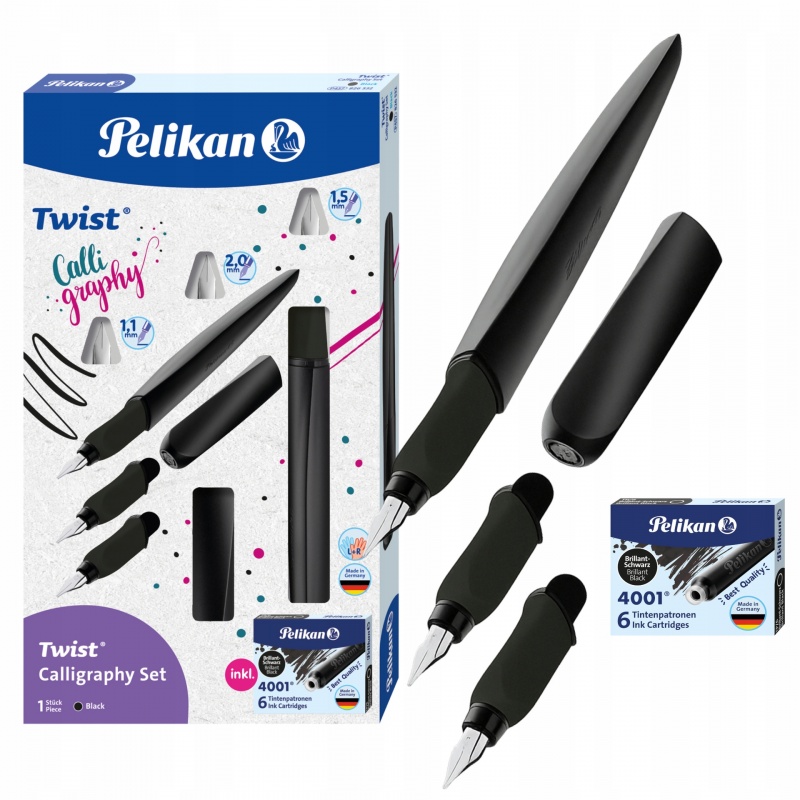ZESTAW DO KALIGRAFII TWIST BLACK, Zestawy, Art. do pisania i korygowania