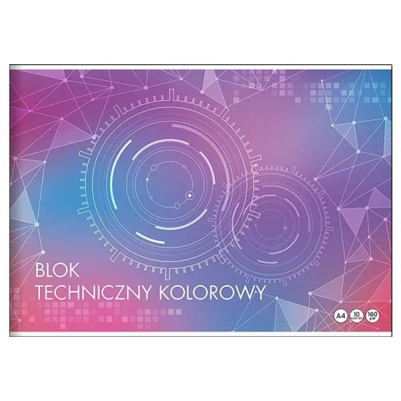 BLOK TECHNICZNY TOP BASIC A4 10K.160G.KOLOROWY, Bloki, Zeszyty i bloki