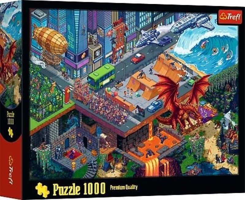 Puzzle - "1000" - Miasto Pixel_FSC Mix 70%, 1000 element&oacute;w, Puzzle