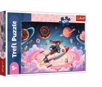 Puzzle - "100" - Jamnik na rakiecie / Trefl_AI ..., 100 element&oacute;w, Puzzle