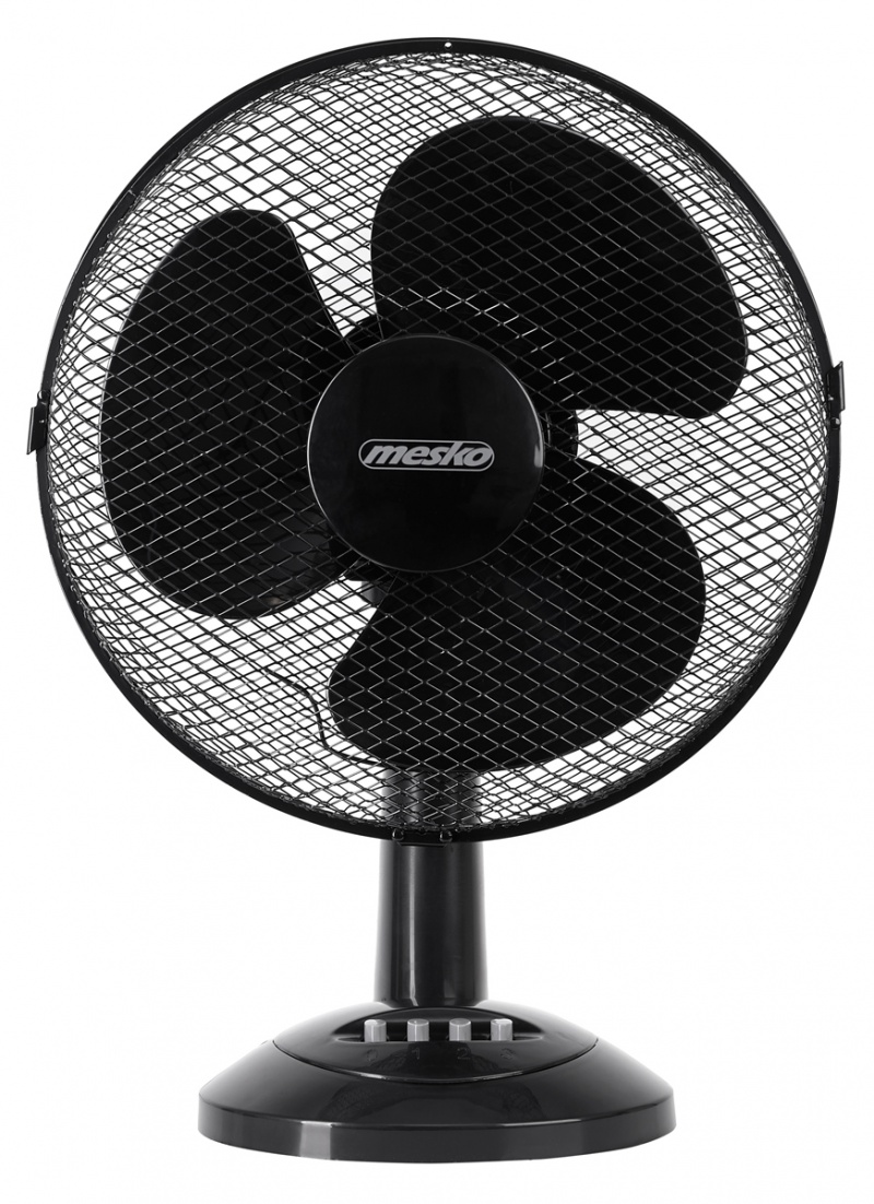 Wentylator Mesko, biurkowy, śr. 30cm, 40W, czarny, Wentylatory, Wyposażenie biura
