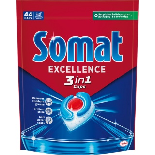 Kapsułki do zmywarki SOMAT Excellence 3w1, 44 szt., lemon, Środki czyszczące, Artykuły higieniczne i dozowniki