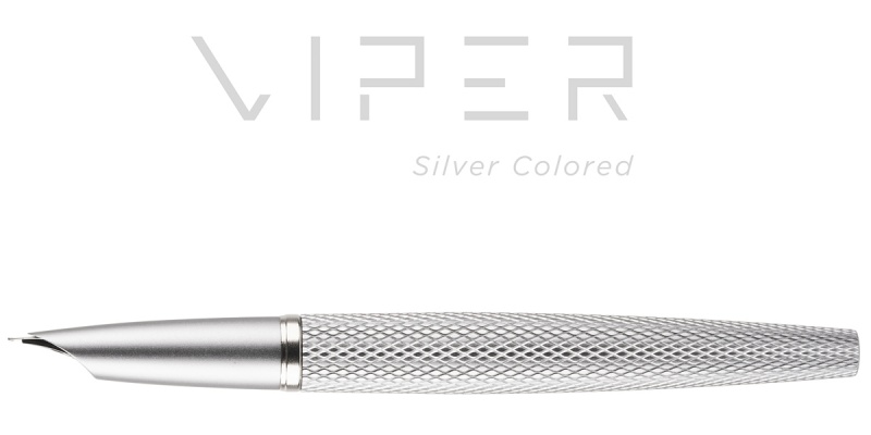 Fountain pen DIPLOMAT Viper, guilloche, F/M, silver