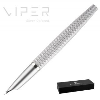 Pi&oacute;ro wieczne DIPLOMAT Viper, guilloche, F/M, srebrne, Pi&oacute;ra, Artykuły do pisania i korygowania