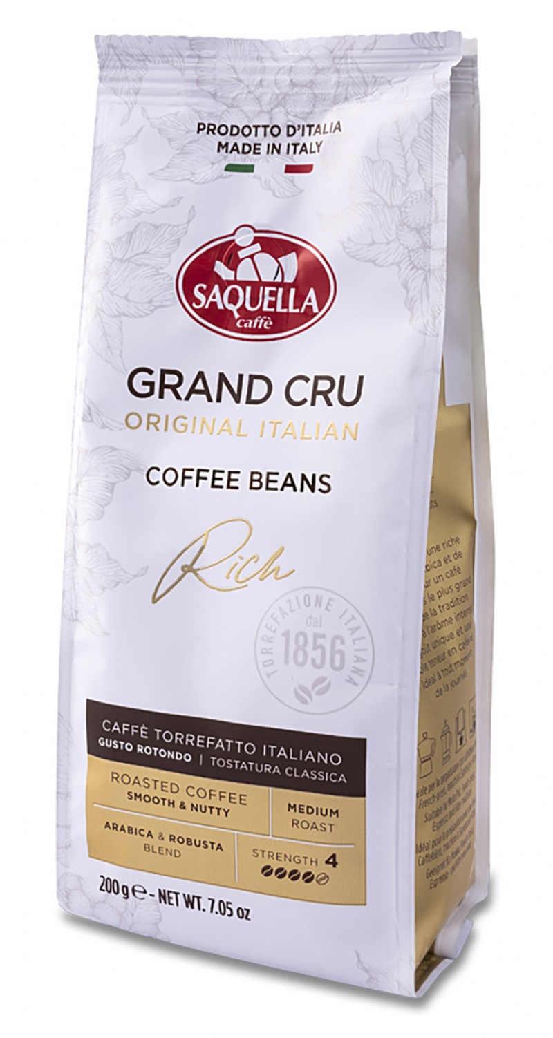 Kawa SAQUELLA Grand Cru Rich, ziarnista, 200g, Kawa, Artykuły spożywcze