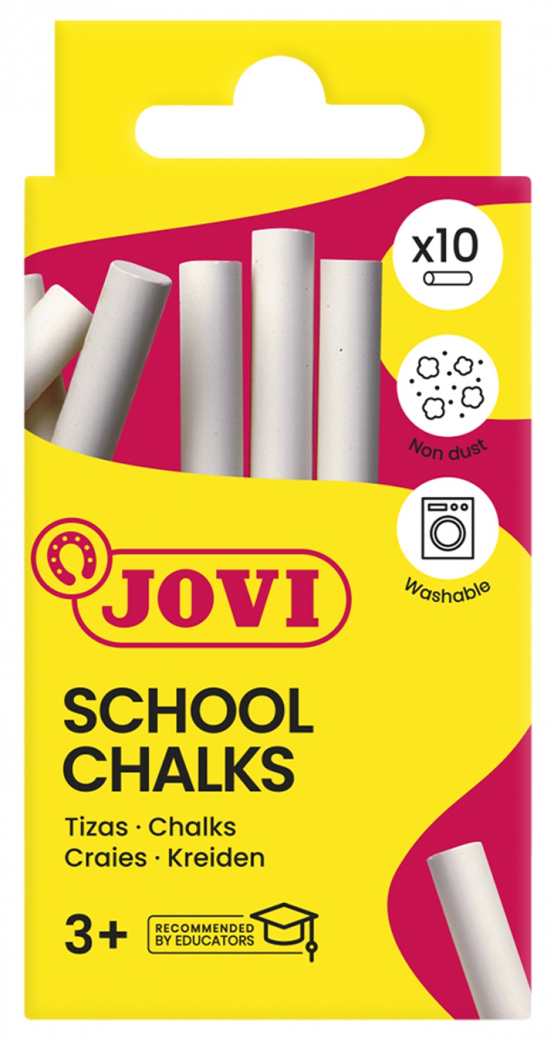 Kreda szkolna JOVI, zestaw 10 szt., biała, Plastyka, Artykuły szkolne