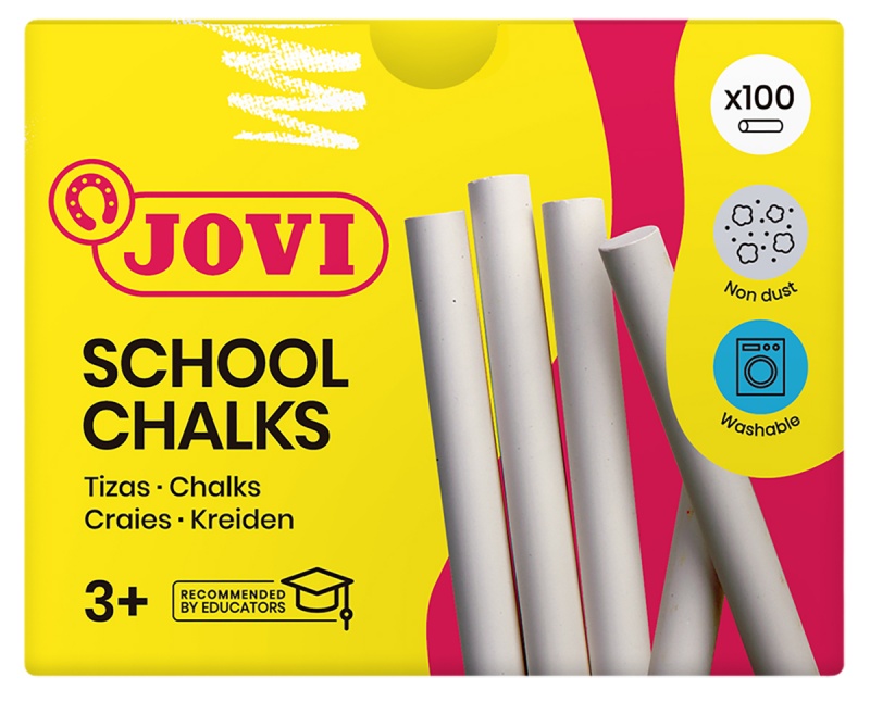 Kreda szkolna JOVI, zestaw 100 szt., biała, Plastyka, Artykuły szkolne