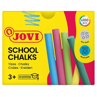 Kreda szkolna JOVI, zestaw 100 szt., mix kolor&oacute;w, Plastyka, Artykuły szkolne