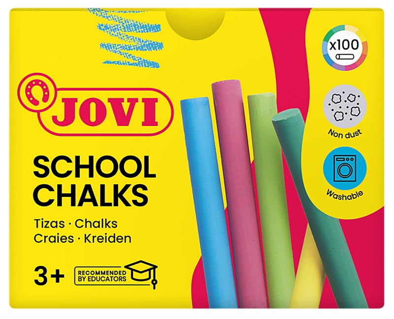 Kreda szkolna JOVI, zestaw 100 szt., mix kolor&oacute;w, Plastyka, Artykuły szkolne