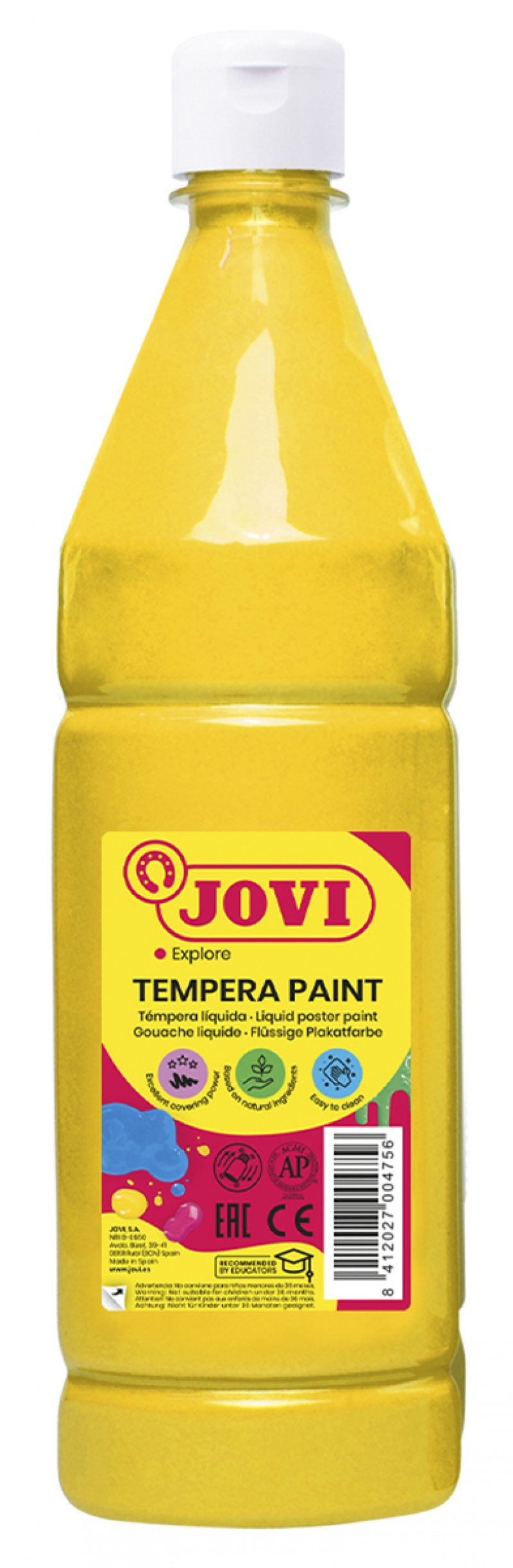 Farba plakatowa JOVI, 1000ml, ż&oacute;łta, Plastyka, Artykuły szkolne